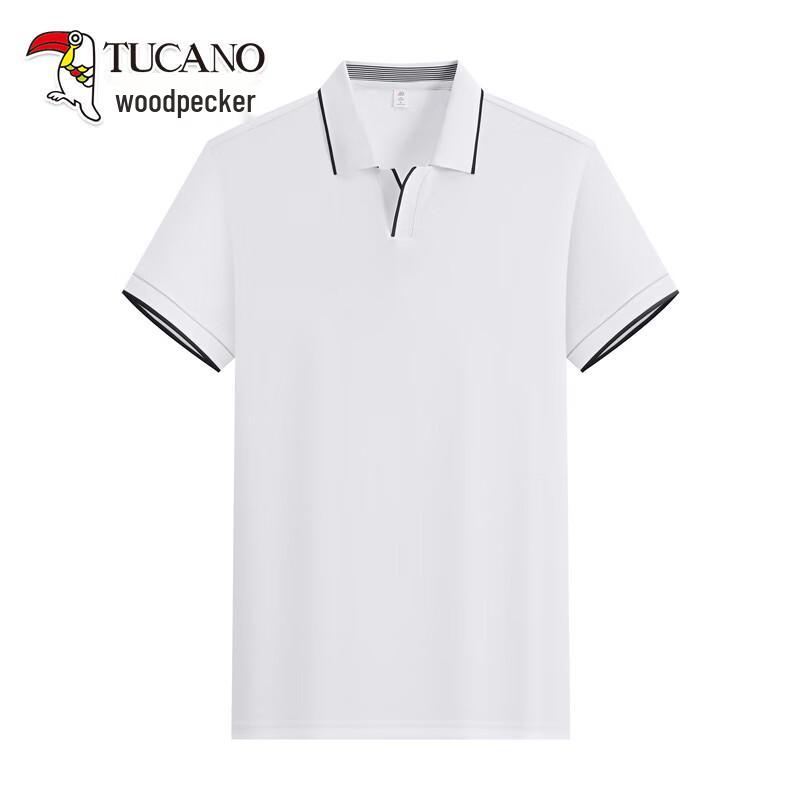 Tucano Unisex Breathable Seagull Collar Polo Shirt 3XL белый