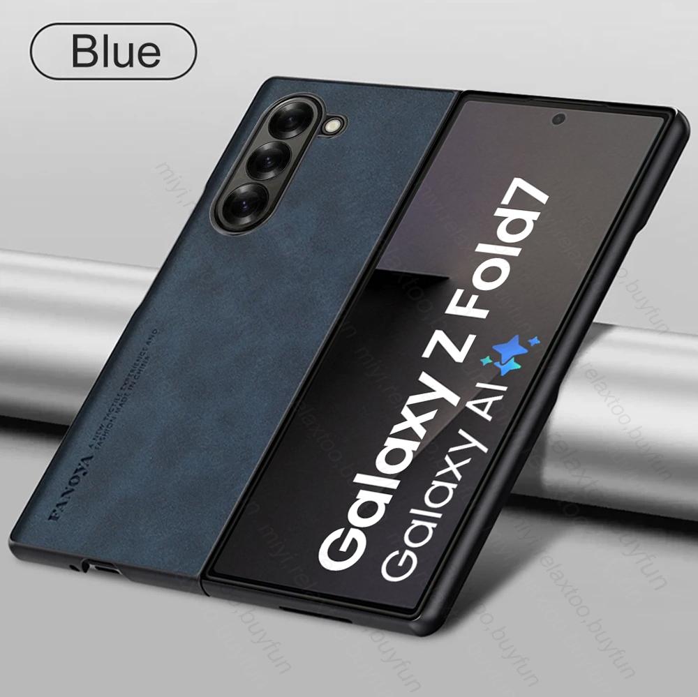 Sheepskin Leather Case for Samsung Galaxy Z Fold8 Fold7 Fold6 Fold5 Fold4 Fold3 Fold 8 7 6 5 4 3 5G TPU Soft Frame Protect Shell