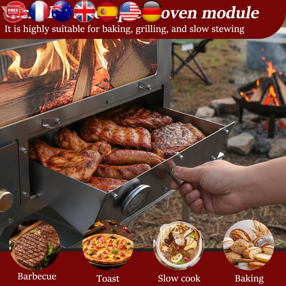 

Wood Burning Stove with Chimney Pipe Stainless Wood Burning Stove with Oven for Outdoor Heating & Cooking Ice Fishing Hunting United States