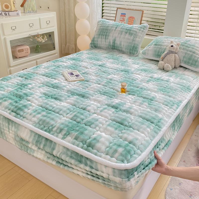 Třída A Plyšové prošívané prostěradlo s bublinkovým králíčkem - Silný protiskluzový all-inclusive chránič matrace na jednu postel