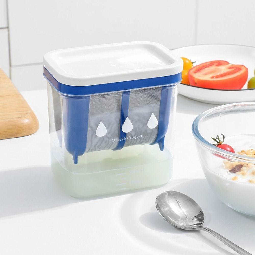 Würfel-Molke-Trennfilter Blau/Weiß Molkeabscheider Japanischer Joghurt-Siebkasten Sojamilch