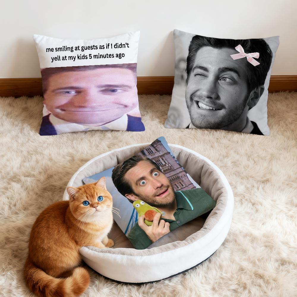 Meme Funny Fanart Jake G-Gyllenhaal Cushion Cover Soft Comfort Pillowcase Sofa Nap Living Room Party Home Pet Decor Pillowcover