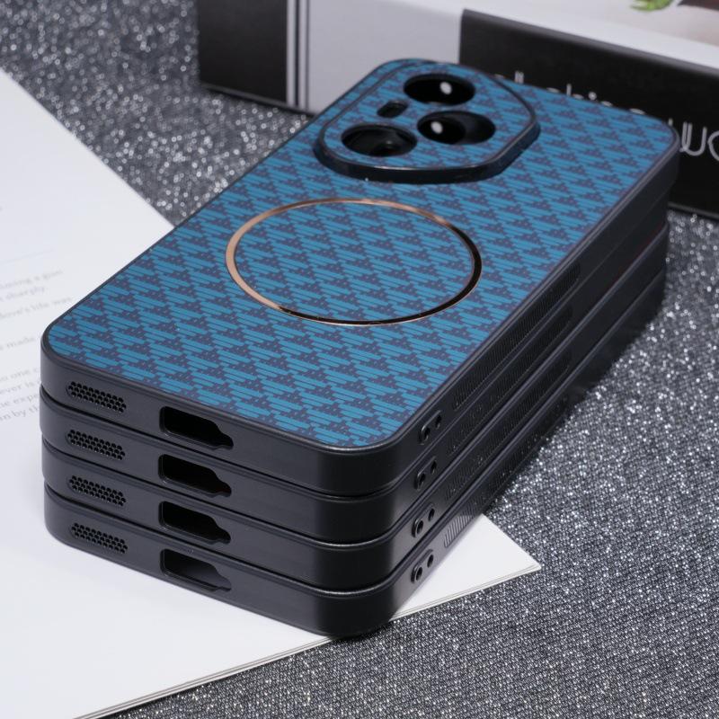 Magnetyczne etui ochronne na telefon Honor 400PRO - Wersja zagraniczna, Wzór trójkątny, Konstrukcja zapobiegająca upadkom
