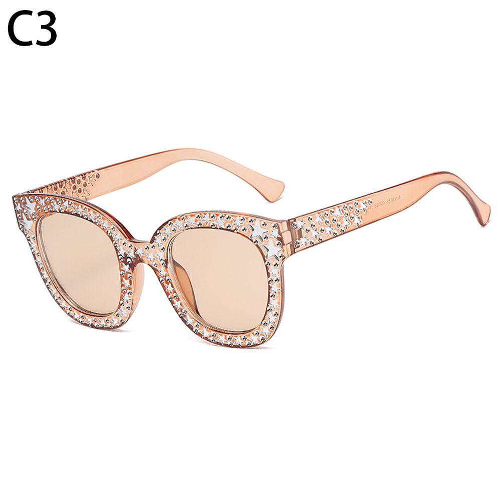 

UV Protection Diamond Rhinestone Frame Square Sunglasses Female Shades Women Sunglasses Oversized Sunglasses WHITE