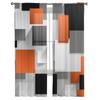 Geometrische Figuren, orange, abstrakt, transparenter Vorhang für Schlafzimmer, Tüll-Voile-Vorhang für Küche, Wohnzimmer, Dekor, Fensterbehandlung