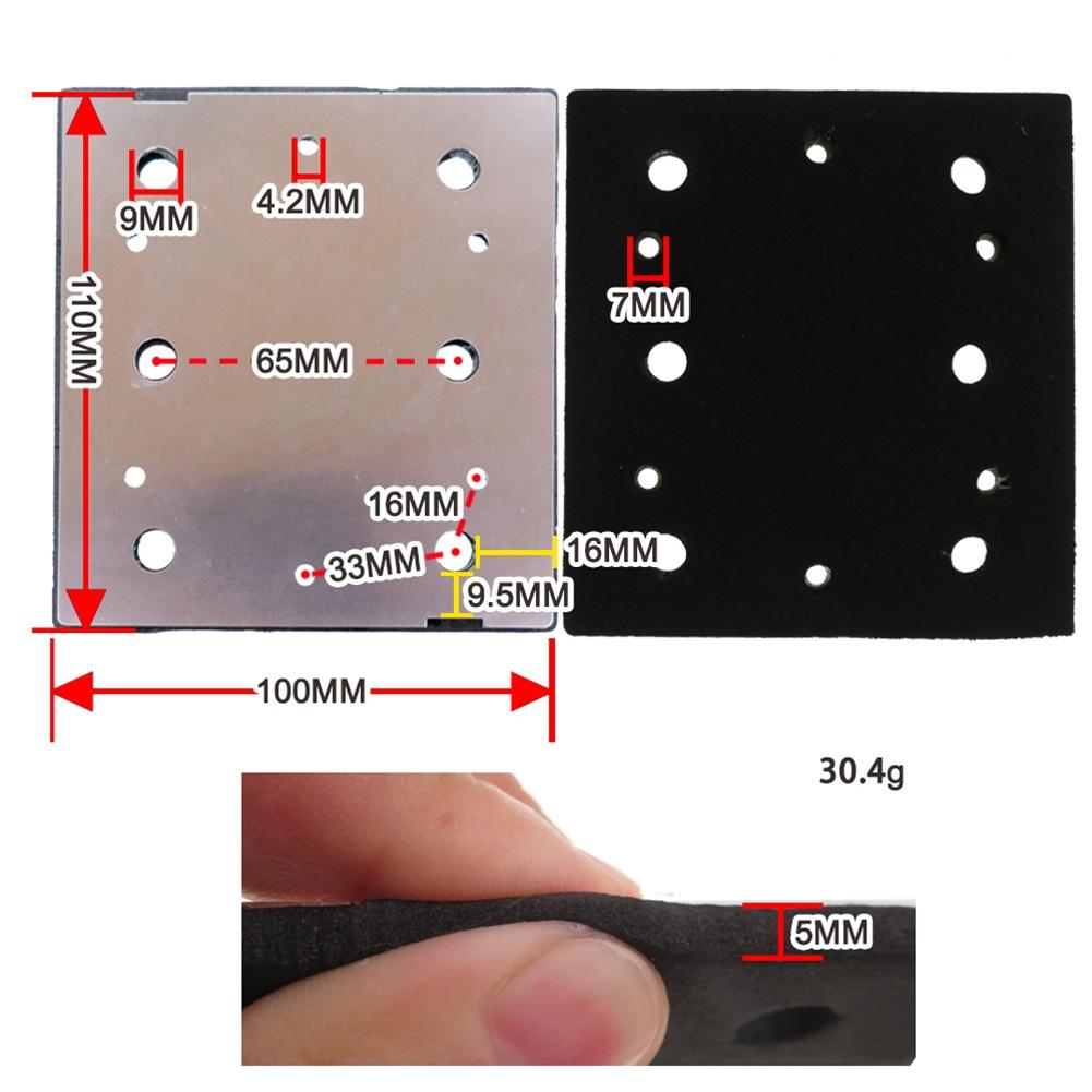 Sanding Pad 1 Pcs 100*110mm Aluminum Plate PU Foam