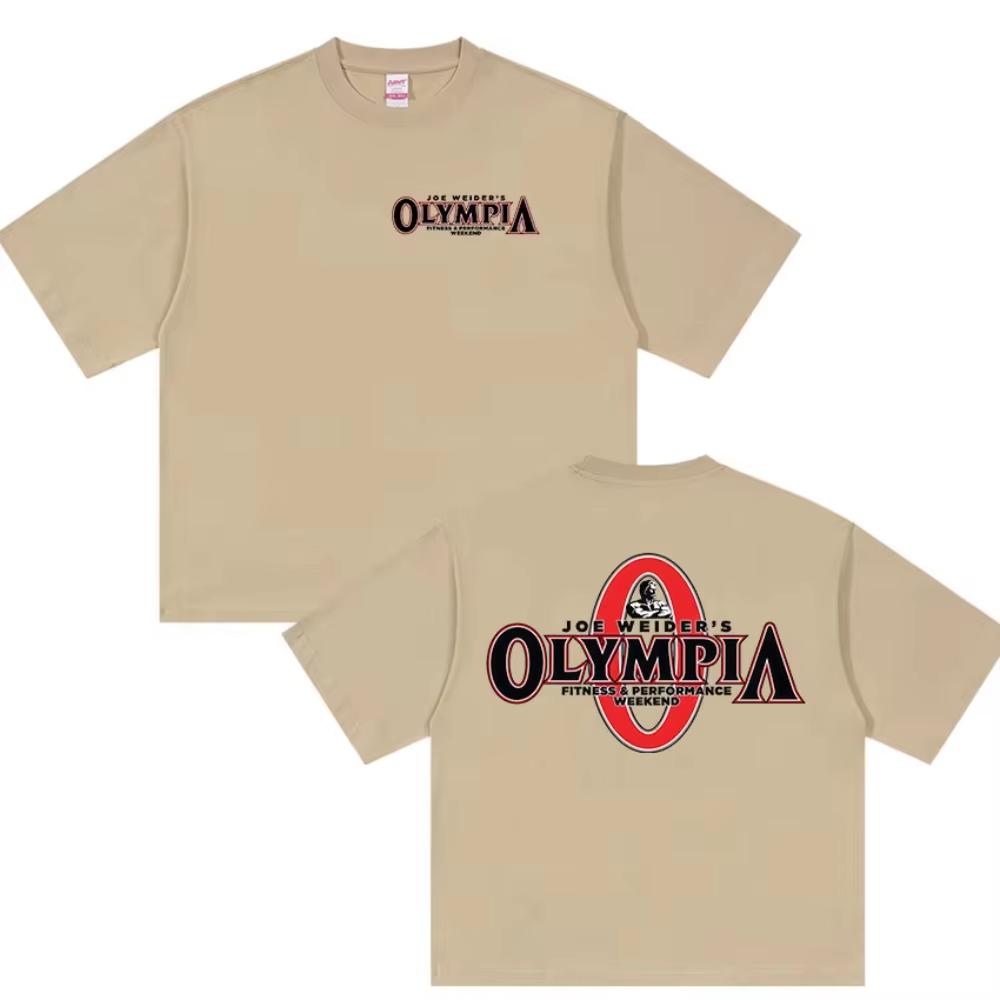 Olympia Palestra Fitness 2026 Magliette Stampate con Logo Unisex Fan Palestra Girocollo Manica Corta Magliette Unisex Vintage Cotone Oversize