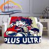 Cartoon My Hero Academia Fleece-teppe, All Over Print, Gaver til ham/hennes mønsterteppe