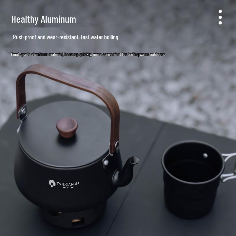 Portable Large Capacity Aluminum Outdoor Kettle for Camping and Picnics