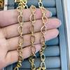 14K Gold plattierte Legierung Metall Dicke Punk Kette für Schmuck, Klobige Schwere Kabelgliederkette für DIY Halskette Armband Herstellung Zubehör