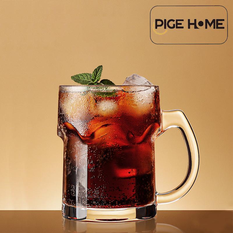 PIGE HOME 500ML Şeffaf Bira Bardağı Kalınlaştırılmış Tek Saplı Bardak Ev Partisi İçki İçmek İçin Şarap Bardağı Viski Bardakları