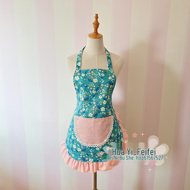 Korean Style Cotton Lace Apron - Cute, Sleeveless, Anti-Stain Kitchen Wear