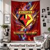 Wandbehang mit individuellem Namen & Text, Watford FC Dekorationstuch für das Schlafzimmer