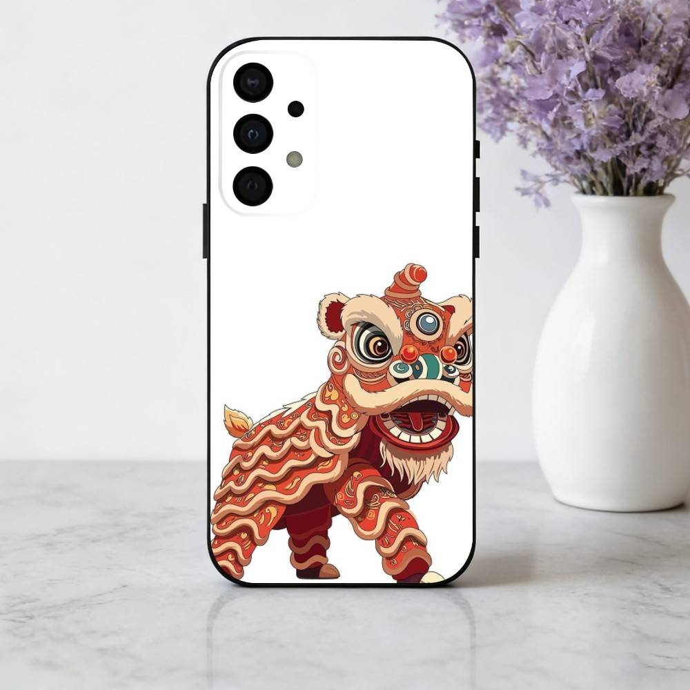 C-Chinese L-lion D-dance Phone Case For Samsung Galaxy A73,A72,A71,A70,A53,A52,A51,Others Soft Black Cover