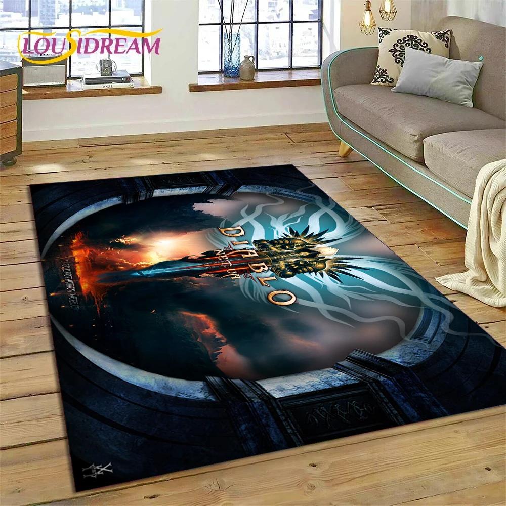 Alfombra de Juego Retro 3D de Diablo para Dormitorio, Sala de Estar, Decoración del Hogar, Sofá, Niños Jugando, Decoración Grande, Felpudo de Regalo