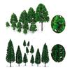 22 piece Train Landscape 6.3 Cm Green Architecture Trees