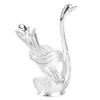 Coffee Spoon Holder Elegant Swan Shaped Alloy Mirror Polish Rich Details Coffee Stirrers Holder for Party Cafe Office Silver Holder with Spoon