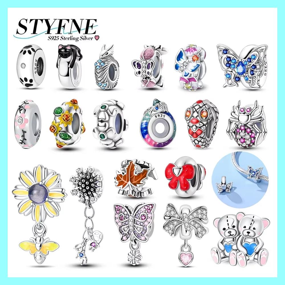 Exquisite Spider Snake Sunflower Dandelion Clip Charms Spacer Copper Charms Beads Fit Bracelet Diy Women Original Jewelry