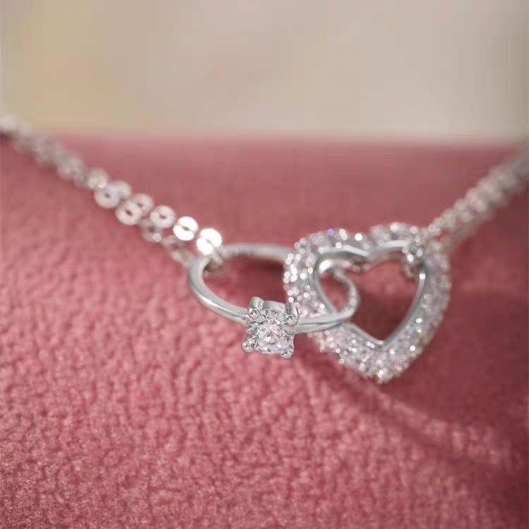Eternal Heart Diamond Ring Pendant: S925 Sterling Silver Necklace for Women