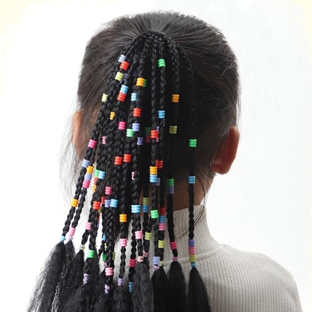 Cute Kids Braided Hair Rope Natural Girls Ponytail Headbands Children Wig Braids  Daily Use