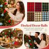 8 Pack Flocked Christmas Ornament Balls for Holiday Tree Decor
