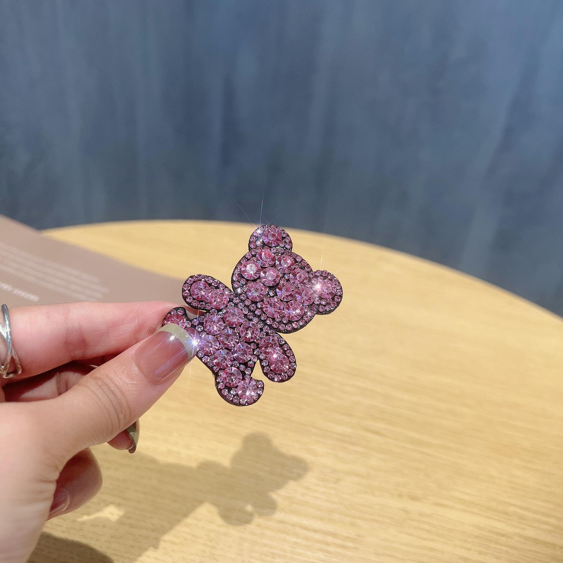 

Детская заколка для волос со стразами в виде медведя с бриллиантами - стильная заколка BB для девочек