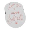 Inkdotpot 100 - Confezione da 100 etichette in carta stagnola color oro vero Love Is Sweet bomboniera da appendere
