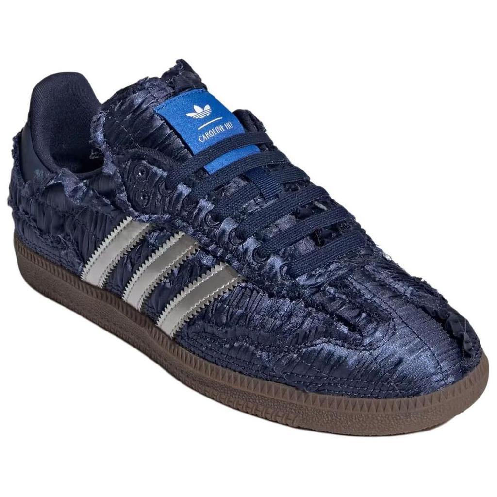 adidas Caroline Hu x Samba OG Satin Pack - Dark Blue Men Sneakers Silver-Metallic Chalk-White JP9282