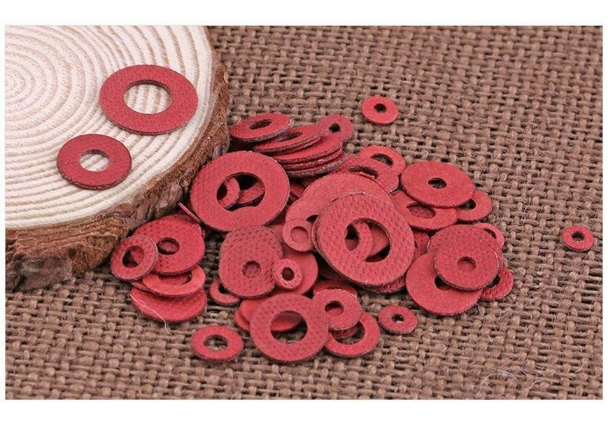 High-Temperature Red Bakelite Insulating Washer – Round Flat Shock-Absorbing Screw Fastener