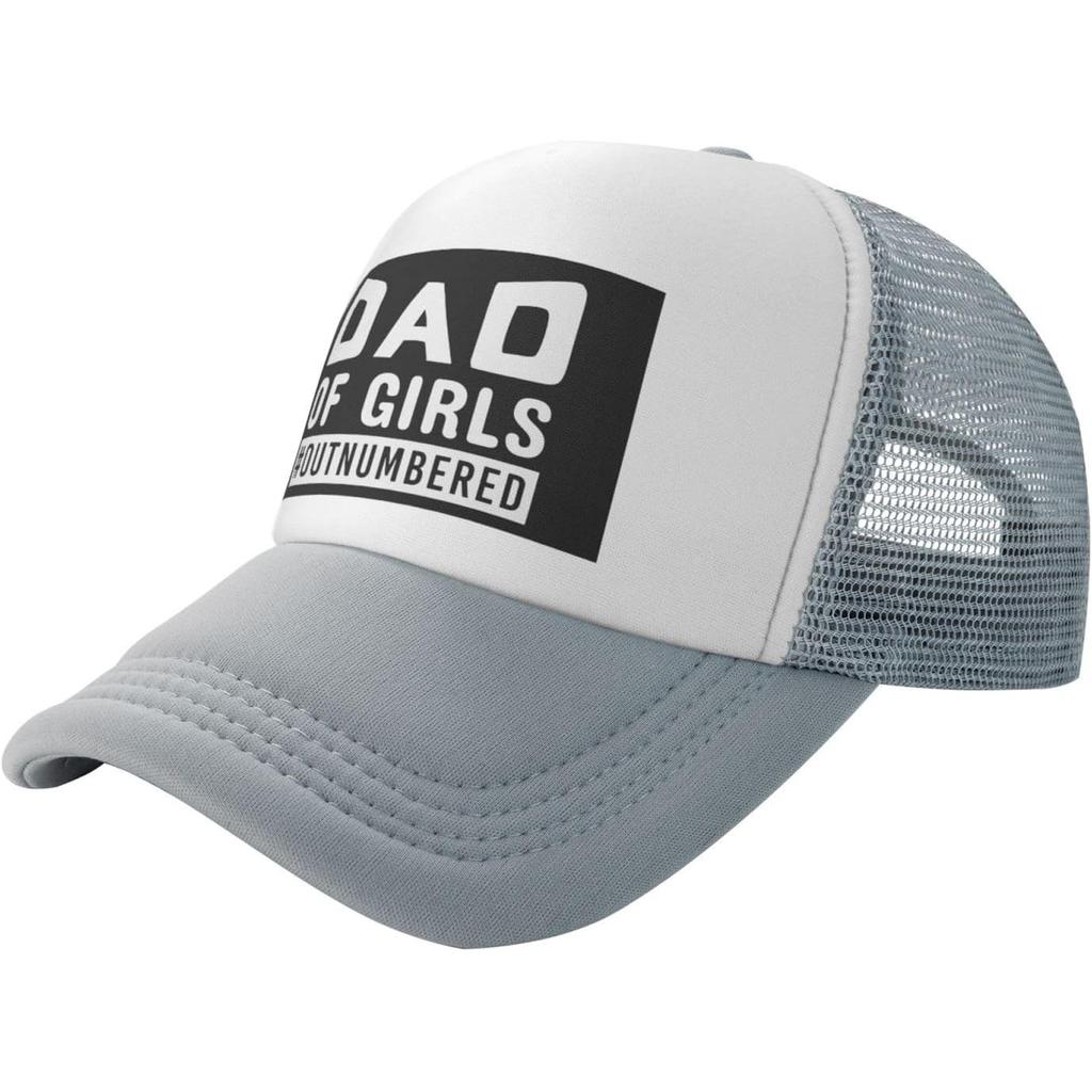 Dad Outnumbered Girls Trucker Hat Polyester Mesh Baseball Snapback Cap for Adult