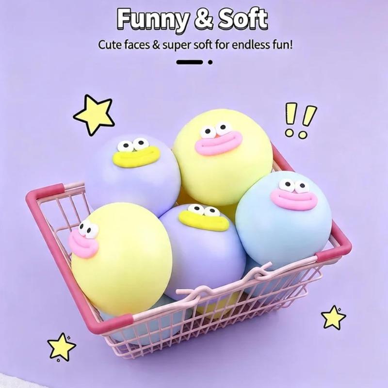 Smushers Face Squishy, smushers Squishy with Interchangeable Faces, Soft Slow Rebound Sensory Squeeze Balls for Adults Soft Squeeze Toy Relief (Pink)