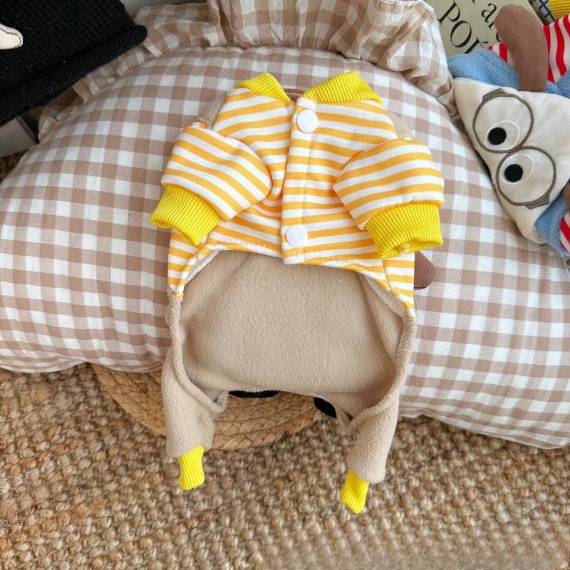 Winter and Autumn Dog Four-legged Clothes, Pet Cat Clothes, Small Medium-sized Puppies' Thick and Warm Sleeping Clothes
