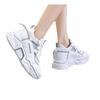 Inner Heightening Muffin Sole Sneakers Autumn and Winter New Thick-soled Lace-up Casual Shoes Color Matching Mesh Dad Shoes