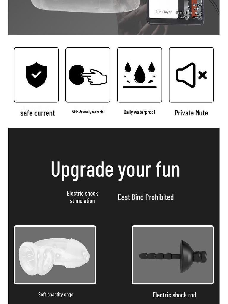 SM Electric Shock Horse Eye Chastity Sleeve: Male Training and Restraint Climax Device