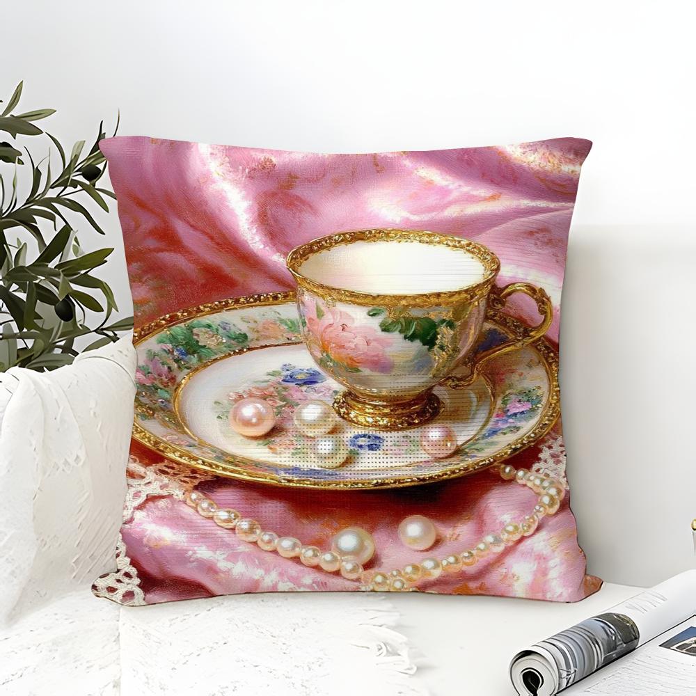 Classic Reto Oil Painting Girl Pillow Case linen pillow case sofa home decor cushion cover cushion cove