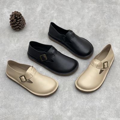 Mocassini in vera pelle fatti a mano, scarpe casual da donna, suola morbida, morbida pelle di vacchetta, scarpe piatte tinta unita