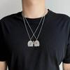Set of 2 Cute Specter Necklaces Pendant Necklace Women Necklace Stainless Steel Texture Pendant Necklaces Birthday Gifts