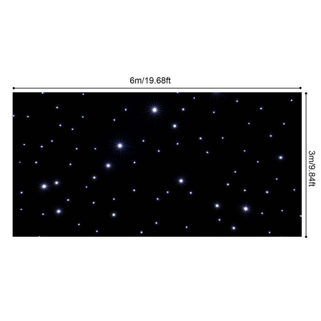 3x6m LED Star Curtain Backdrop, 360 LEDs DMX Remote Control Black Velvet Light Display for Stage Wedding Party Photo Background