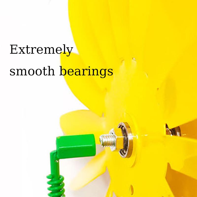 Outdoor Garden Rotating Metal Windmill Iron Patio Villa Lawn Sunflower Decoration Plug-in Ornaments