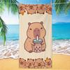Capybara and Duck Beach Towel Cute Kawaii Art Towel for All Ages Great for Pool Days and Family Outings
