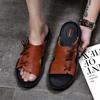 Summer sandals leather slippers outdoor non-slip beach shoe size