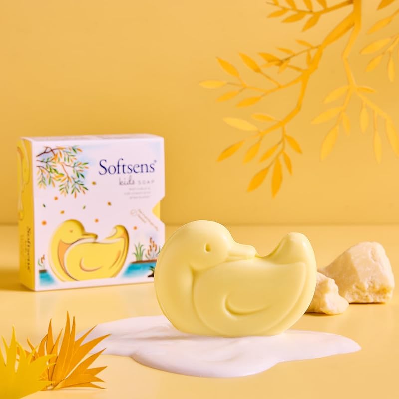 Softsens Kids Soap Lucky Duck 75g Each (Pack of 5) Gentle Nourishing Baby Soap With Shea Butter & Milk Cream