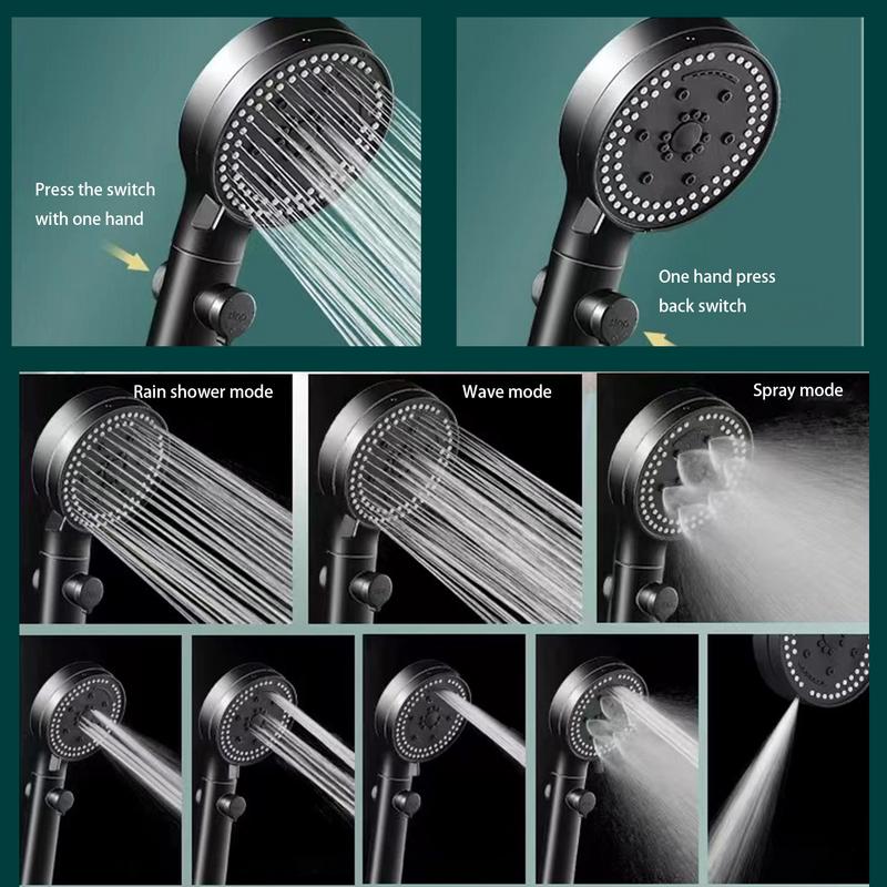 Bathroom Pressurized Hand Shower Package Accessories Shower Nozzle Large Water Output 8 Models Universal Adaptation Save Water