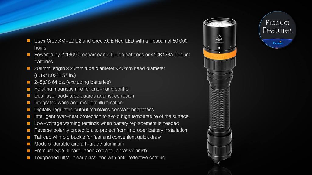 FENIX SD20 LED Diving Maximum 1000 Lumens XM-L2 Light,