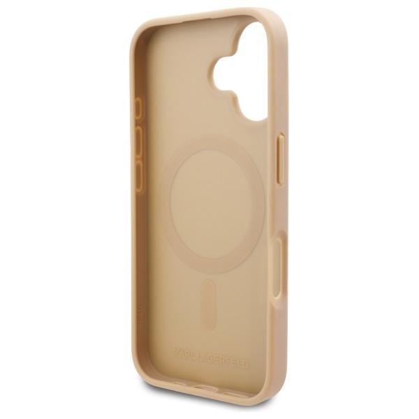 Karl Lagerfeld Klhmp16Spkhporpe Iphone16 6.1 Beżowy/Beige Hardcase Hot Stamp Magsafe