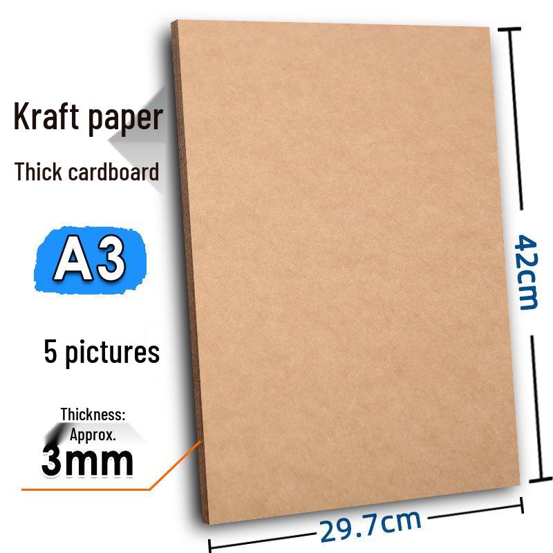 Handmade Children’s Cards: Thick White Cardstock with 4 Gray Colored Cards and Kraft Backing