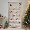 Christmas Advent Calendar Fabric Bag Reusable Festive Fabric Storage Bag 24 Day Countdown Advent Calendar Candy Storage Bag