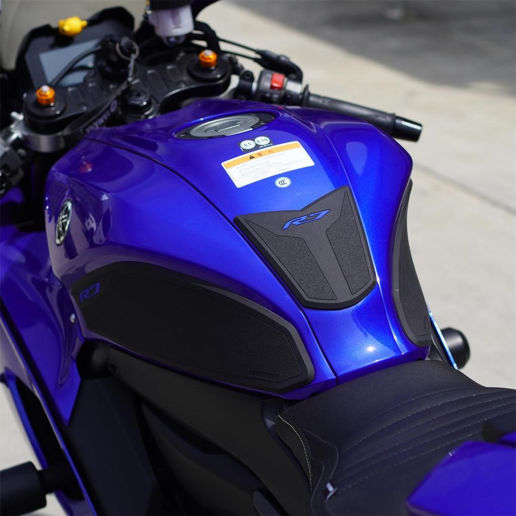 NIGHT CAT R7 Motorcycle Fuel Tank Protector,Anti Slip Fuel Tank Sticker,R7 Waterproof Fuel Tank Side Traction Pad(Dark Gray)