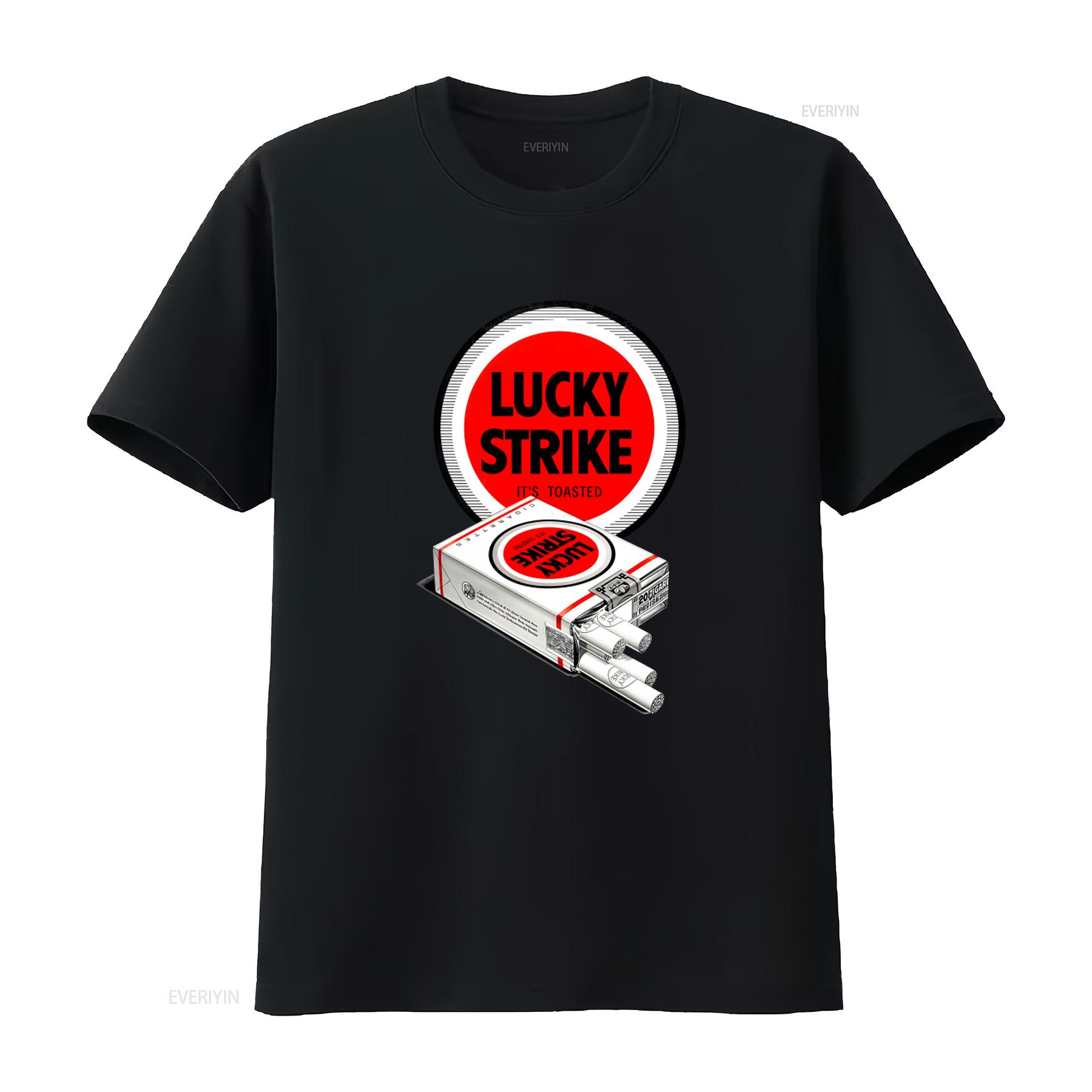 

Lucky Strike Cigarettes Retro Inspired T Shirt for Vintage Print Fashion vintage Washed graphic Soft Casual Unisex Comfortable 4XL