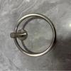 Silver Round Base Towel Ring Drilled (with Screws)